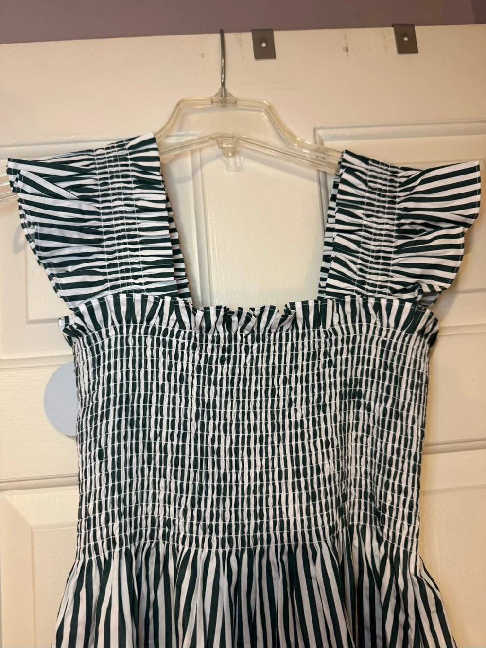 NWT!! Hill House Striped Green and White Maxi Dress - Picture 8 of 11